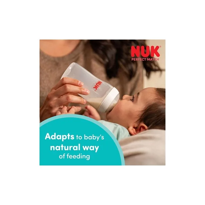 Nuk Perfect Match Baby Bottle Teats for 6 Months Anti-Colic Feeding Bottle