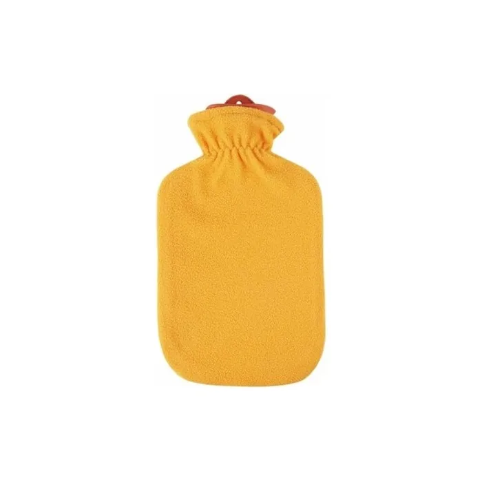 2.0 Liter Hot Water Bottle with Orange Fleece Cover