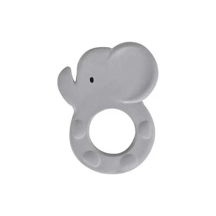 Tikiri 8591501 Rubber Teething Ring Elephant, Natural Rubber Teething Aid, For