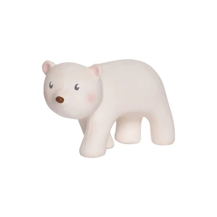 Tikiri 8594302 - Natural Rubber Rattle In Gift Box, Polar Bear, Bath Toy