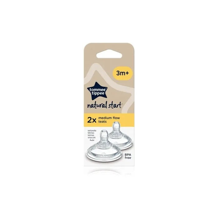 Tommee Tippee Closer to Nature Teat for Bottles 2 Pack, 3m+