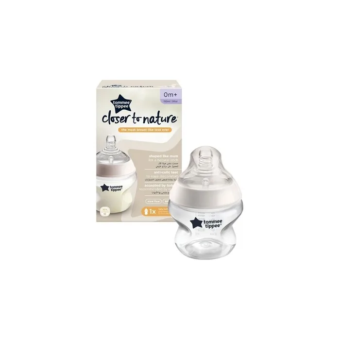 Closer To Nature Feeding Bottle With Silicone Nipple Free Flow 0m+ 150ml