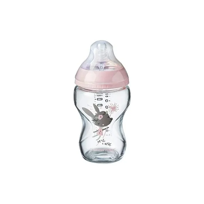 Tommee Tippee Closer To Nature Glass Baby Bottle, Slow Flow Breast-Like Teat
