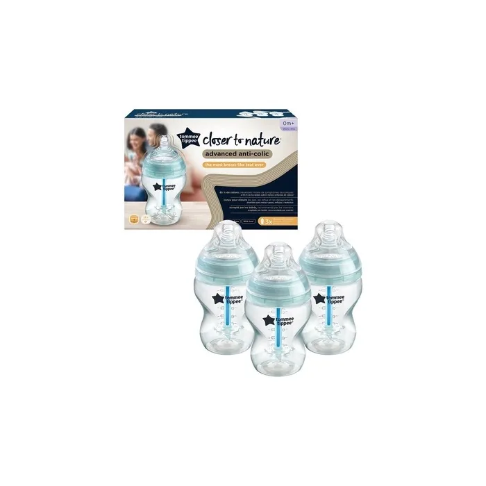 Closer To Nature Advanced Anti-Colic Bottle - 0 Months+, 3 Pack Of 260ml