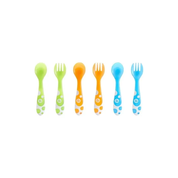 Munchkin Multi-Coloured Forks and Spoons Set of 6 - Pack of 6