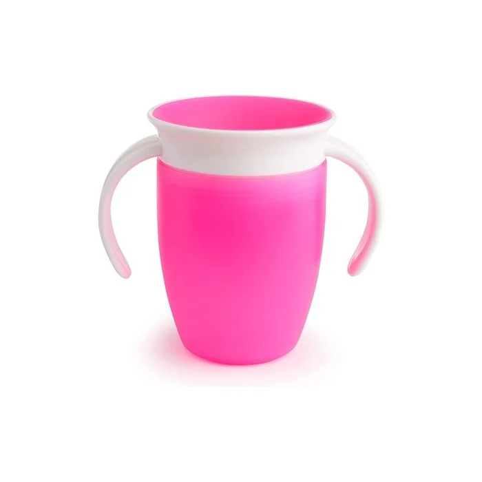 Munchkin Miracle 360 Sippy Cup Trainer Toddler Cup BPA Free with Handles 7oz Pink