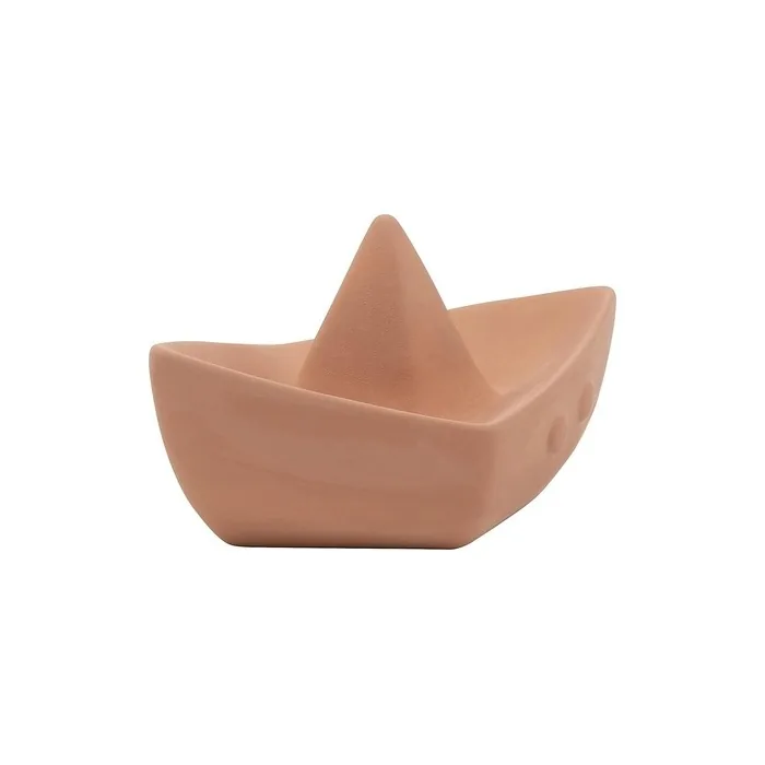 Nattou 100% Natural Rubber Bath Toy - BPA Free Silicone Orange Pink Boat