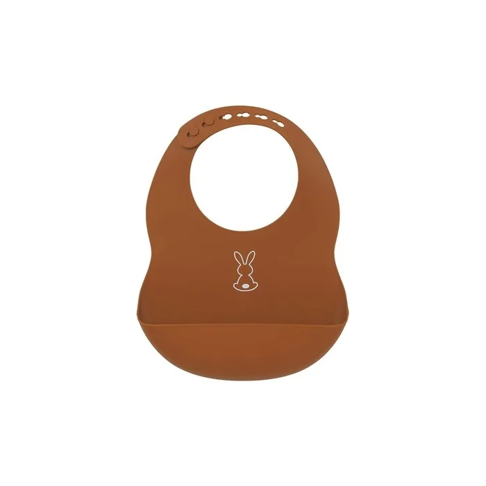 Nattou Silicone Bib with Catch Tray Rabbit Adjustable Size BPA-Free
