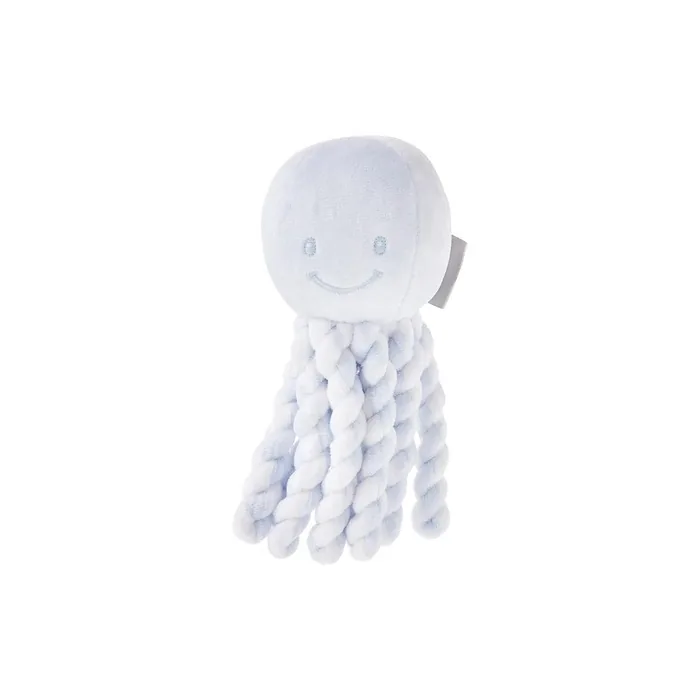 Nattou Plush Octopus for Newborns and Premature Babies 23cm Blue/White