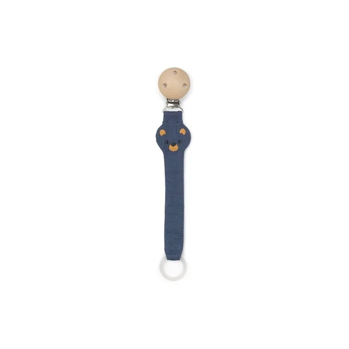 Franck & Fischer Teddy Pacifier Clip Blue