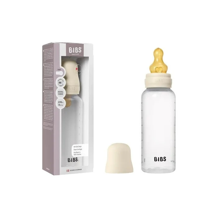 Bibs Baby Bottle 270ml Natural Rubber Latex Nipple Anticolic BPA-Free