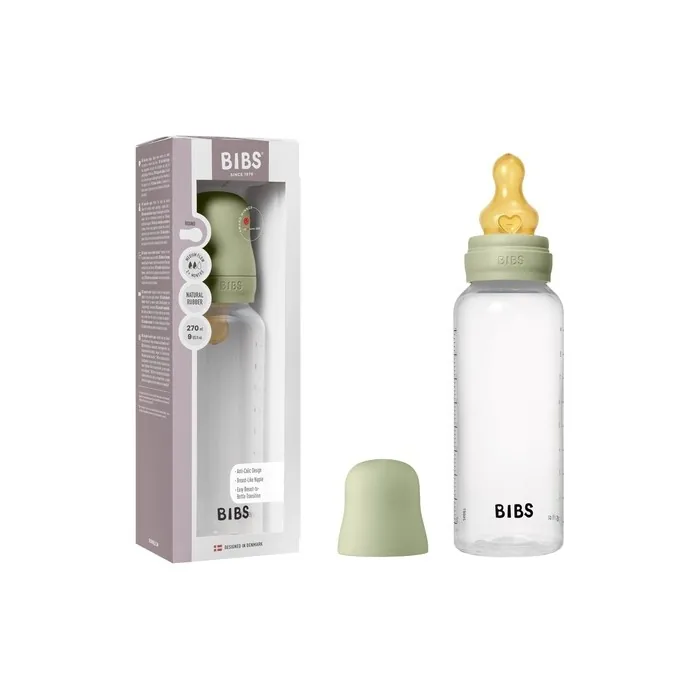 Bibs Baby Bottle 270ml Natural Rubber Latex Nipple Anticolic BPA-Free