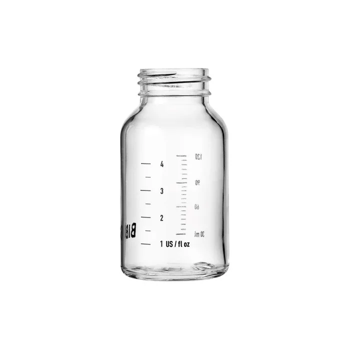Bibs Glass Bottle Body 120ml BPA-Free Dishwasher Safe