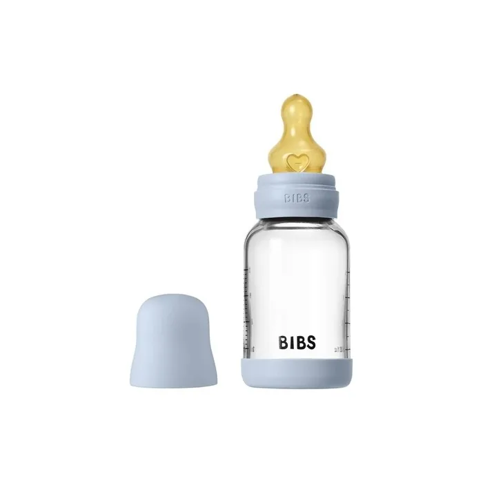 Bibs Baby Glass Bottle 120ml Anticolic Vented Round Natural Rubber Latex