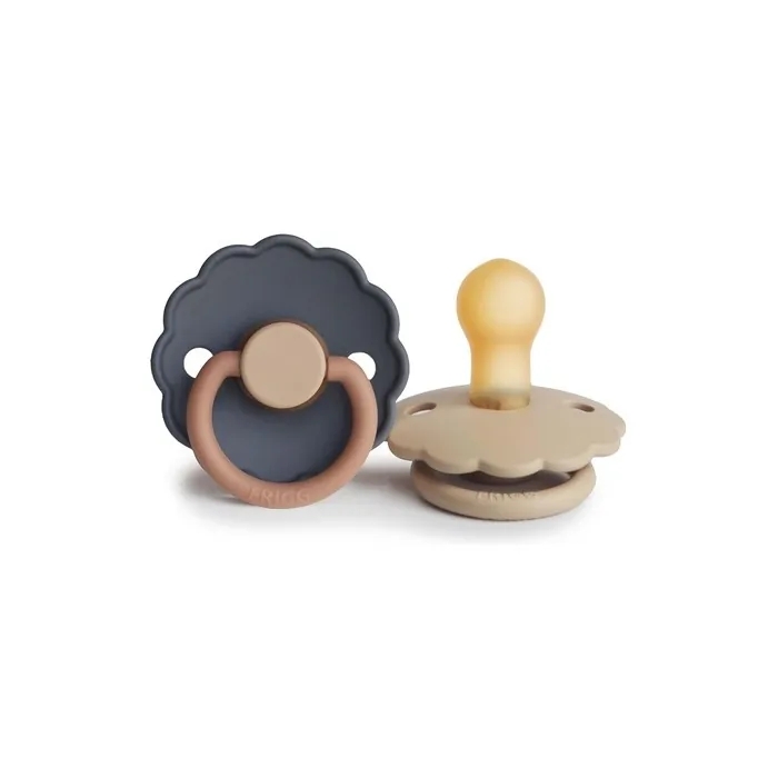 Frigg Daisy Latex Pacifier Natural Rubber Soother Bpafree Made In Denmark Symmetrical Cherry Shaped Nipple Aurora Croissant Size 1 Pack Of 2