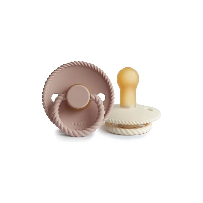 Frigg Rope Pacifier Latex Bpafree Made In Denmark Symmetrical Cherry Shape Size 2 618 Months Blushcream Pack Of 2