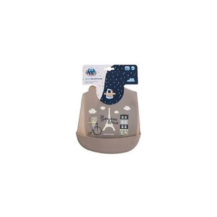 Canpol Babies Bonjour Paris Silicone Bib With Pocket