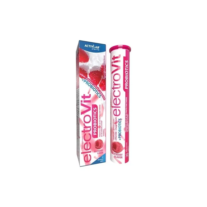 Activlab ElectroVit Probiotics Raspberry High Quality Children's Magnesium Citrate Supplement 20 Effervescent Tablets Lime Flavor Magnesium Vitamin C
