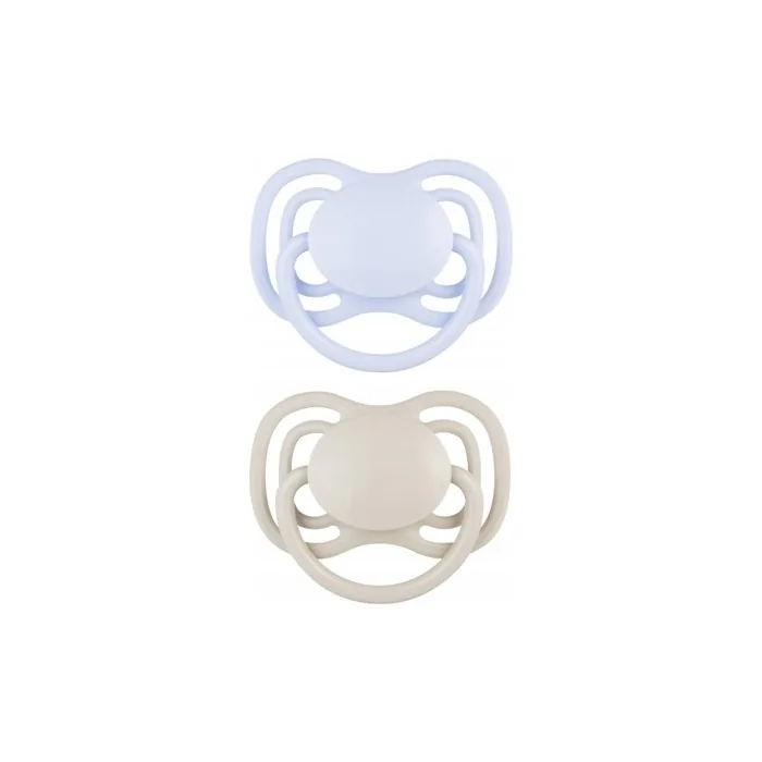 Canpol Babies Symmetrical Silicone Pacifier Blue Nude 23225 06 Months 2 Pieces