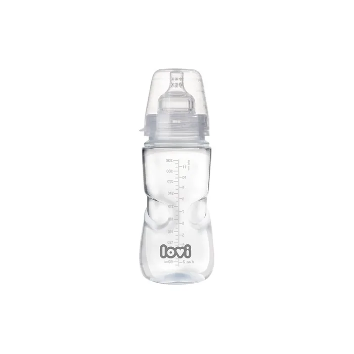 LOVI Anti-Colic Baby Feeding Bottle with Dynamic Teat 330ml Super Air Vent System Protects The Sucking Reflex Medically Tested