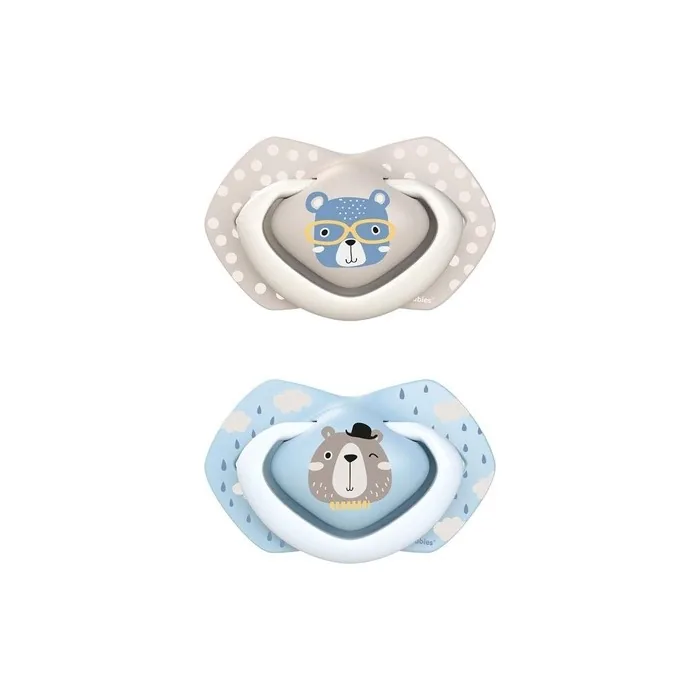 Canpol Symmetrical Silicone Dummy Bonjour Paris Blue 6-18 Months - Pack of 2