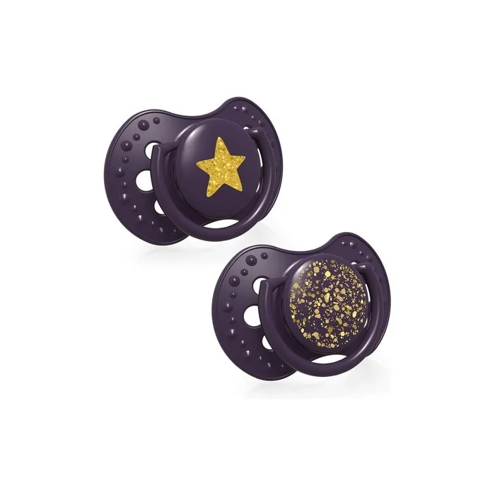 Lovi Soother 3-6 Months Baby Dummies with Silicone Teat and Dynamic Tip - Stardust