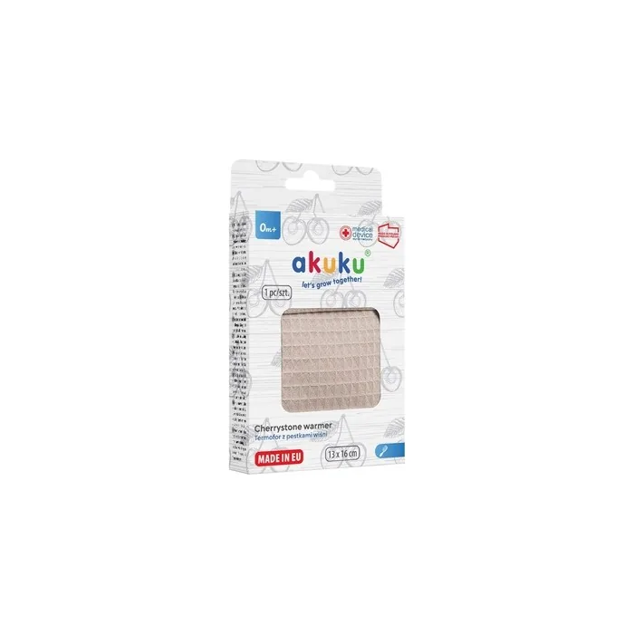 Akuku Cherry Stone Hot Water Bottle With Cover 13x16 Cm Beige
