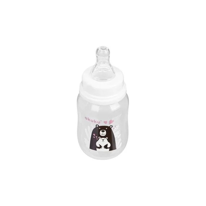 Akuku Teddy Bear Bottle 125ml White And Black