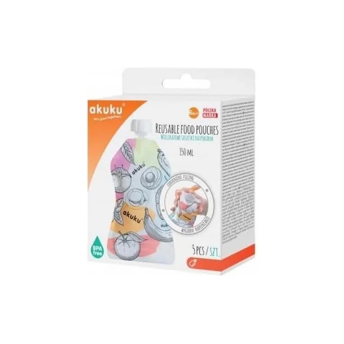 Akuku Feeding Pouch 150ml Pack Of 5
