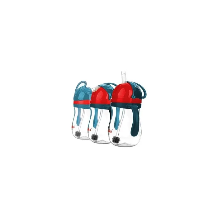 Akuku Bottle With Straw And Weight Bluered
