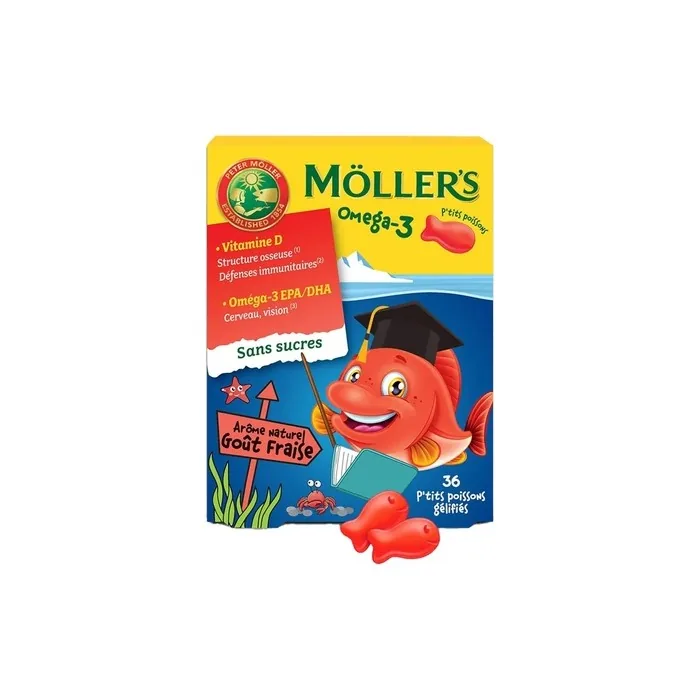 Moller's Omega-3 Little Fish Strawberry Gummies 36 Count