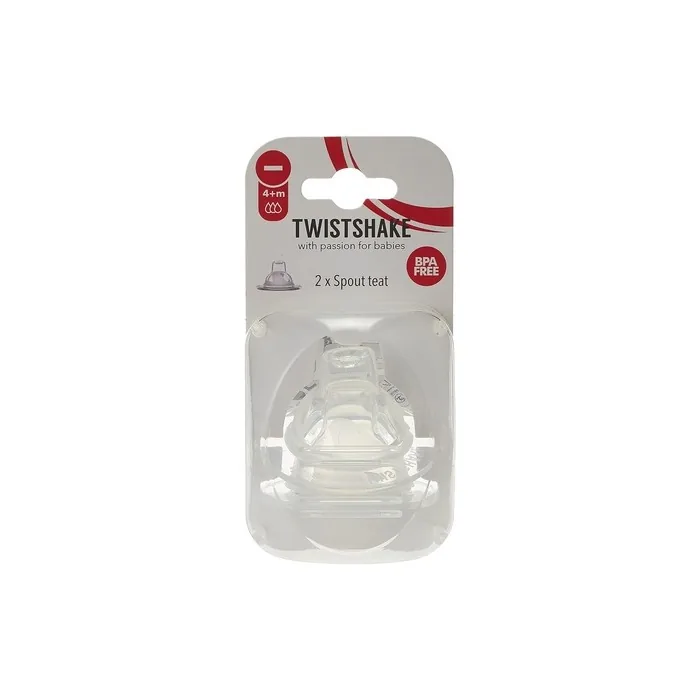 Twistshake Spout Baby Infant Teat 4+ Months Transparent