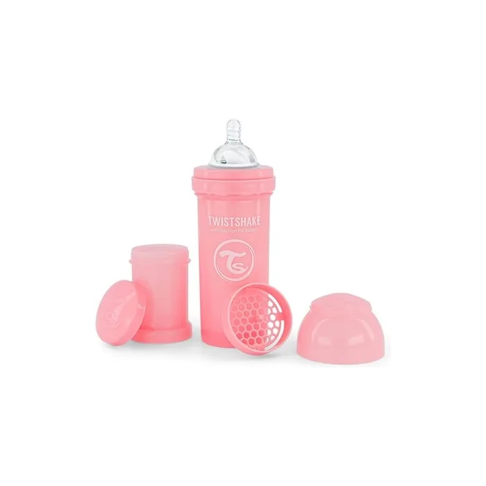 Twistshake Anti Colic Feeding Bottle For Baby Infant, 260 Ml, 2+ Months, Pastel
