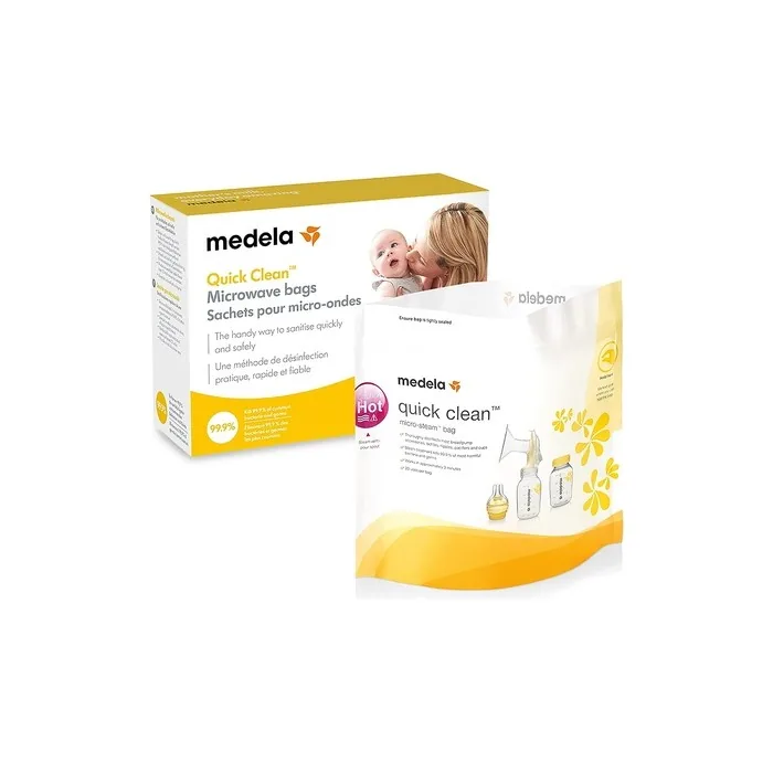 Medela Quick Clean Microwave Bags - Fast and Convenient Cleaning of Breast Pump Parts or Accessories
