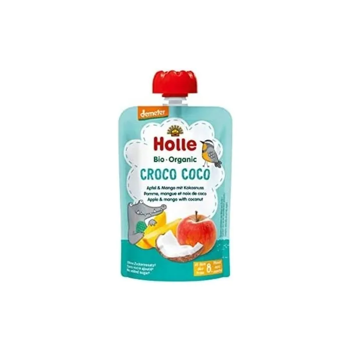 Holle Organic Pouchy Apple Mango Coconut Puree 8m 100g