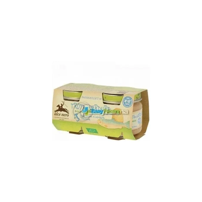 Alce Nero Organic Trout And Vegetable Puree 2 X 80 G