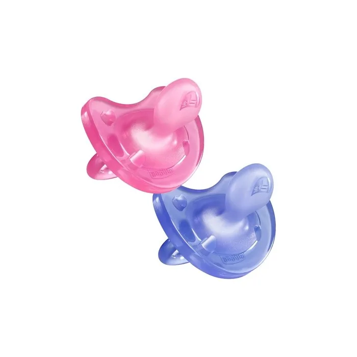 Chicco Physio Soft Pacifier 100% Silicone 2 Pieces Pink/Purple