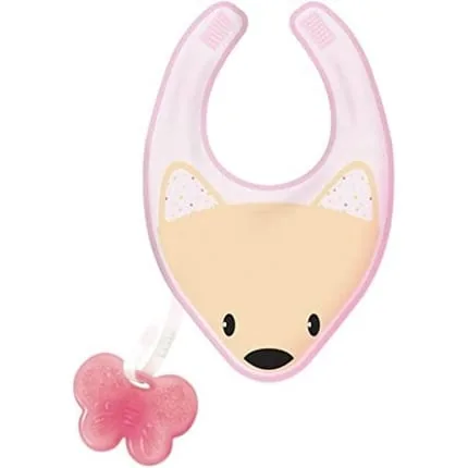 Chicco Fresh Bib with Removable Teething Ring Girl Pink