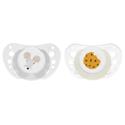 Chicco Physioforma Air Gray Lumi Pacifier 1636 Months Silicone Pacifier Supports Physiological Breathing Pack Of 2