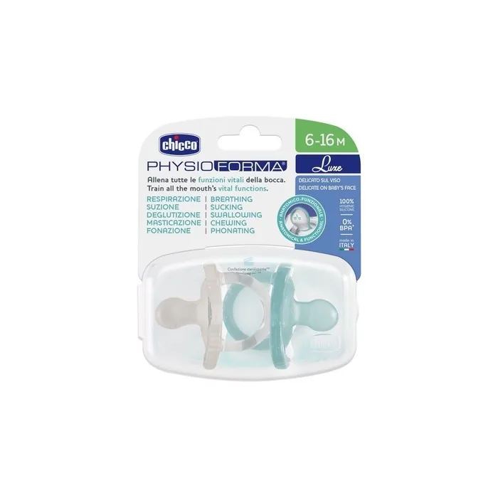 Physioforma Luxe Soothing Silicone Pacifier 6-16 Months Mint 2 Pieces
