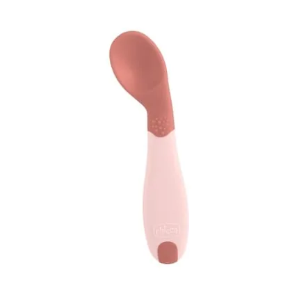 Chicco Angled Spoon Pink 8 Months