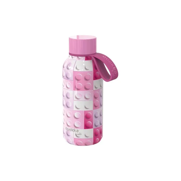 Quokka Kids Thermos Bottle with Holder Pink Bricks 330ml