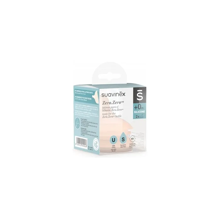 Suavinex Zero Bottle Slow Flow Nipples, 2-Pack