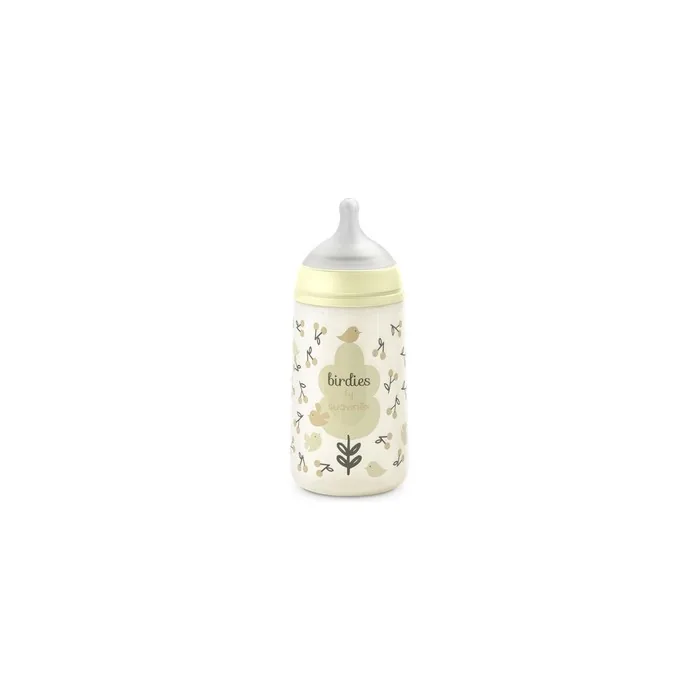 Suavinex Birdies Bottle With Symmetrical Nipple Medium Flow 270 Ml 3 Months And Up Color Beige