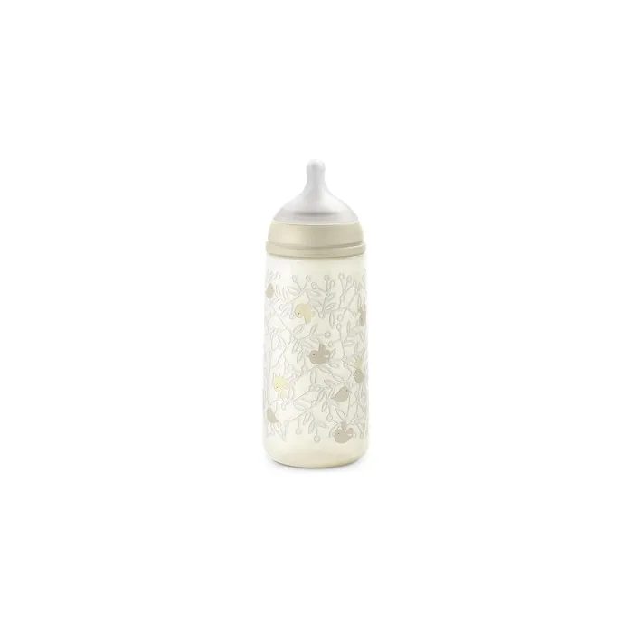 Suavinex Birdies Bottle With Symmetrical Nipple Fast Flow 360 Ml 6 Months And Up Color Beige