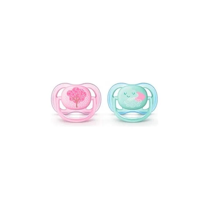 Avent Avent Girl's Ultra Air Deco Soother 06 Months Pack Of 2