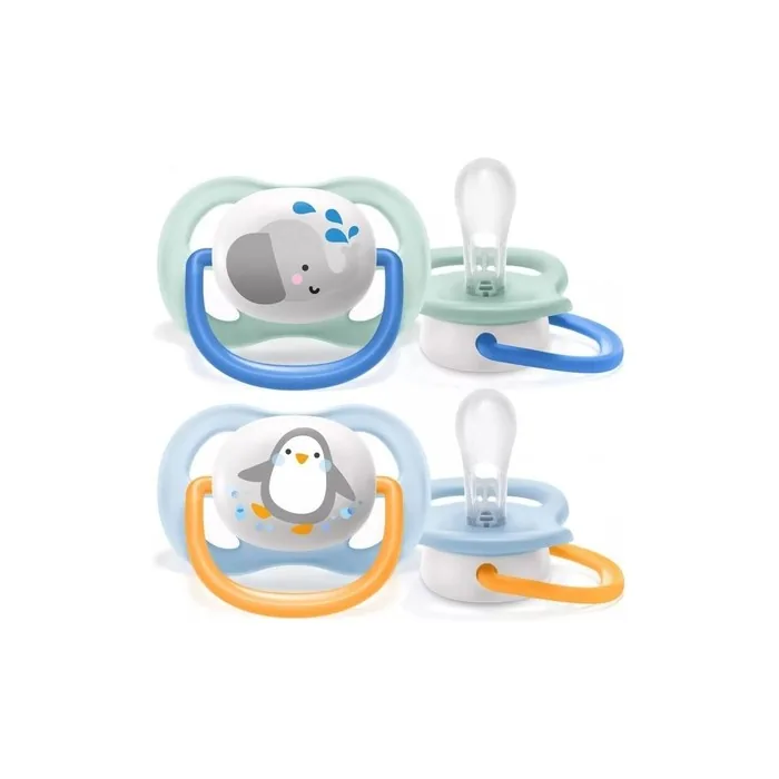 Philips Avent Ultra Air Boy Elephant/Penguin Pacifier 0-6m