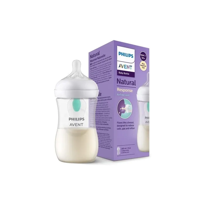 Philips Avent SCY673/01 Glass Bottle Natural with Responsive Dummy and AirFree Anti-Colic Attachment 260ml