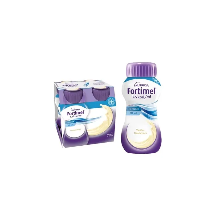 Fortimel 15 Kcal Vanilla Highcalorie Nutritional Drink With Essential Nutrients Vitamins Minerals And Trace Elements 300 Kcal 12g Protein Pack Of 4