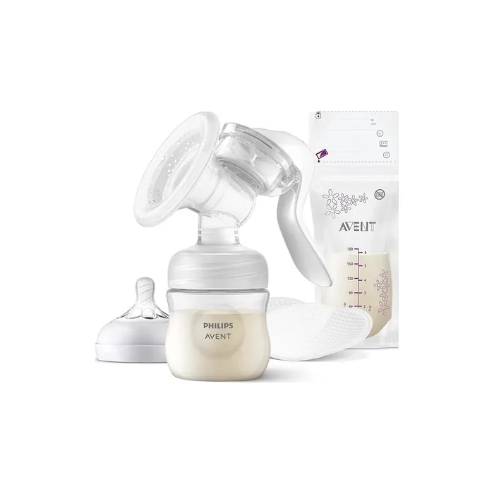 Manual Breast Pump With Natural Motion Technology, Includes 125ml Natural Bottle And
